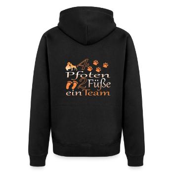 Hund Boxer Hundebesitzer Geschenkidee - Unisex Premium Bio Zip Hoodie - Schwarz - Hinten - Nico (187cm)