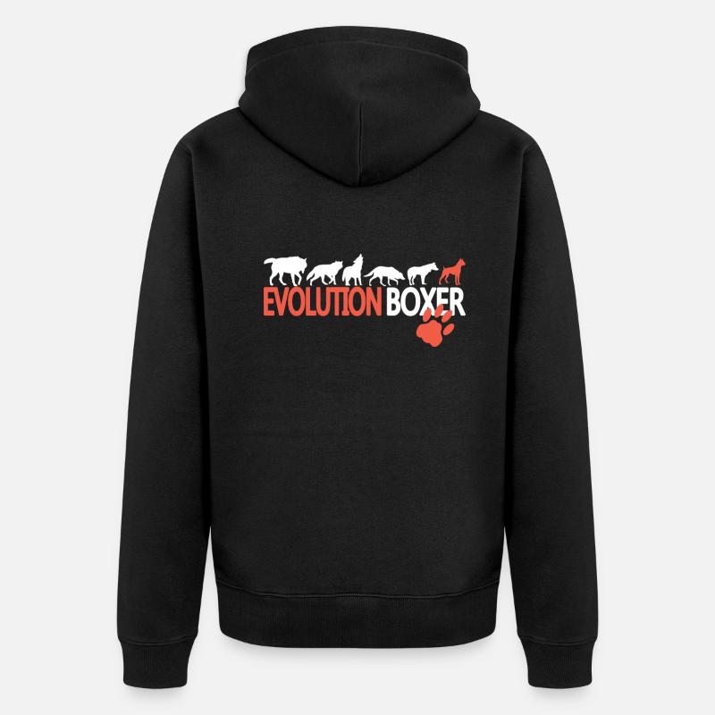 Hund Boxer Hundebesitzer Geschenkidee - Unisex Premium Bio Zip Hoodie - Schwarz