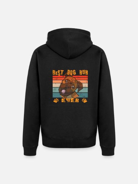 Hund Boxer Hundebesitzer Geschenkidee - Unisex Premium Bio Zip Hoodie - Schwarz