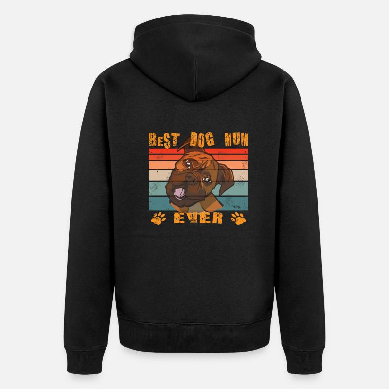 Hund Boxer Hundebesitzer Geschenkidee - Unisex Premium Bio Zip Hoodie - Schwarz
