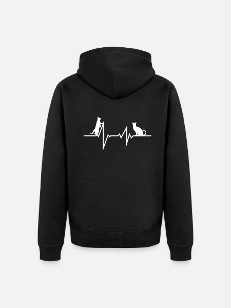 Katzenfreund, Katzenzubehör Geschenk - Unisex Premium Bio Zip Hoodie - Schwarz