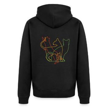 Cat Friend, Cadeau d’accessoires pour chat - Veste à capuche bio Premium Unisexe - noir - Dos - Nico (187cm)