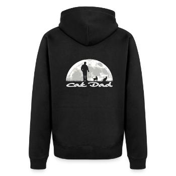 Amoureux des chats, cadeau accessoire chat - Veste à capuche bio Premium Unisexe - noir - Dos - Nico (187cm)