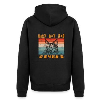 Cat Friend, Cadeau d’accessoires pour chat - Veste à capuche bio Premium Unisexe - noir - Dos - Nico (187cm)