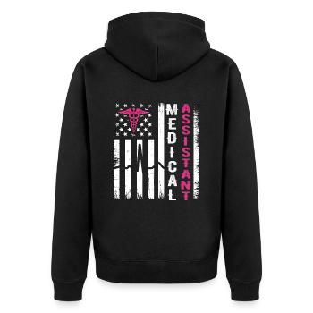 Medical Assistant American Flag Medical Assistant - Veste à capuche bio Premium Unisexe - noir - Dos - Nico (187cm)