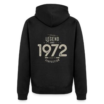 legend since 1972 cadeau d'anniversaire 52 ans - Veste à capuche bio Premium Unisexe - noir - Dos - Nico (187cm)