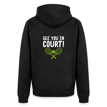Rendez-vous au tribunal Drôle de tennis Avocat - Veste à capuche bio Premium Unisexe - noir - Dos - Nico (187cm)