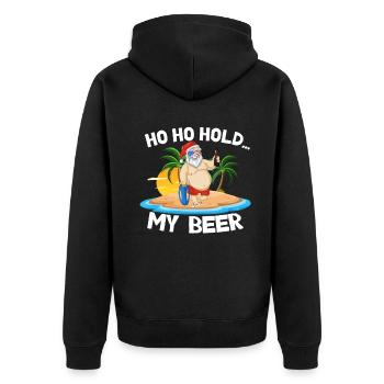 Xmas In July Tropical Beach Vacation Party - Unisex Premium Organic Zip Hoodie - black - Back - Nico (187cm)