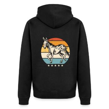 Donkey Donkey Animal - Unisex Premium Organic Zip Hoodie - black - Back - Nico (187cm)