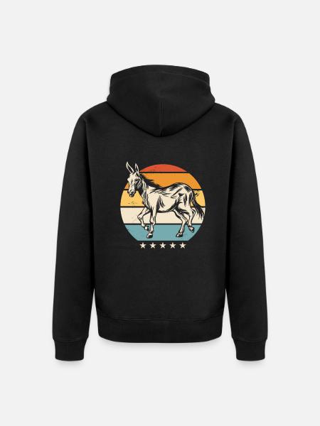 Esel Donkey Tier - Unisex Premium Bio Zip Hoodie - Schwarz