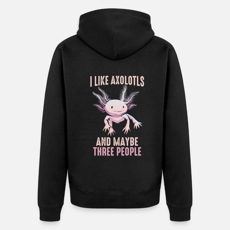 Poisson Axolotl - Veste à capuche bio Premium Unisexe - noir