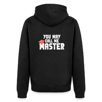 Call Me Master Graduation School College Degree - Unisex Premium Organic Zip Hoodie - black - Back - Nico (187cm)