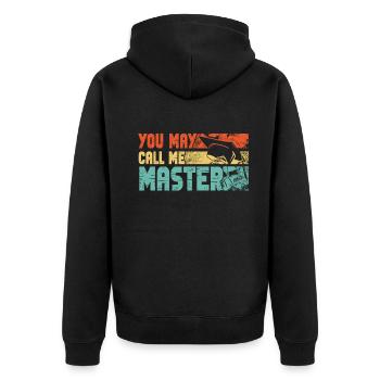 Call Me Master Graduation School College Degree - Unisex Premium Organic Zip Hoodie - black - Back - Nico (187cm)