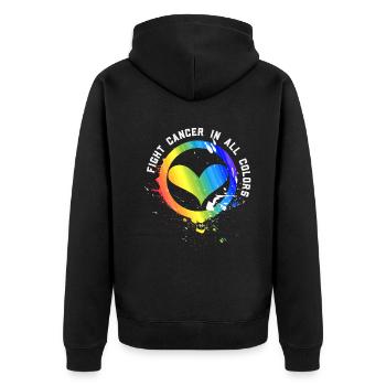 Le cancer aspire chaque soutien de combat de combattant de couleur - Veste à capuche bio Premium Unisexe - noir - Dos - Nico (187cm)