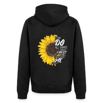 I Can Do All Things Through Christ Strengthens - Unisex Premium Organic Zip Hoodie - black - Back - Nico (187cm)