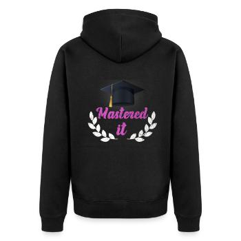 Call Me Master Graduation School College Degree - Unisex Premium Organic Zip Hoodie - black - Back - Nico (187cm)