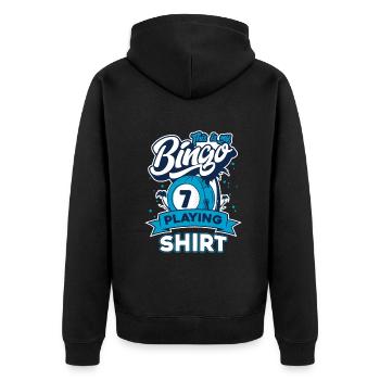 Bingo Glücksspiel Lotterie Bingo Spieler - Unisex Premium Bio Zip Hoodie - Schwarz - Hinten - Nico (187cm)