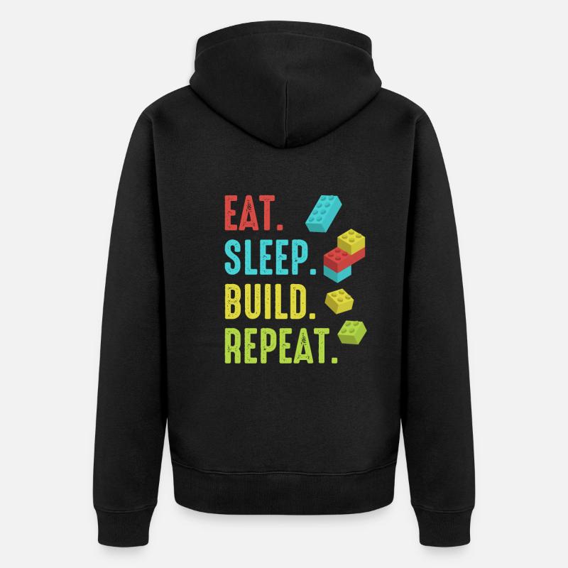 Brick Builder Brick Building Master Builder - Unisex Premium Organic Zip Hoodie - black