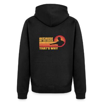 Coach Trainer - Unisex Premium Organic Zip Hoodie - black - Back - Nico (187cm)