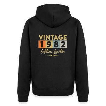 Vintage 1982 Édition Limitée - Veste à capuche bio Premium Unisexe - noir - Dos - Nico (187cm)