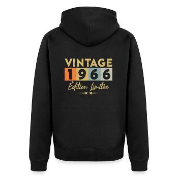 Vintage 1966 Édition Limitée - Veste à capuche bio Premium Unisexe - noir - Dos - Nico (187cm)