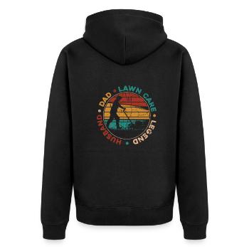 Lawn Mower Lawn Mower Garden - Unisex Premium Organic Zip Hoodie - black - Back - Nico (187cm)