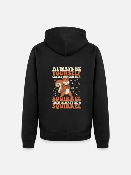 Squirrel Animal - Unisex Premium Organic Zip Hoodie - black