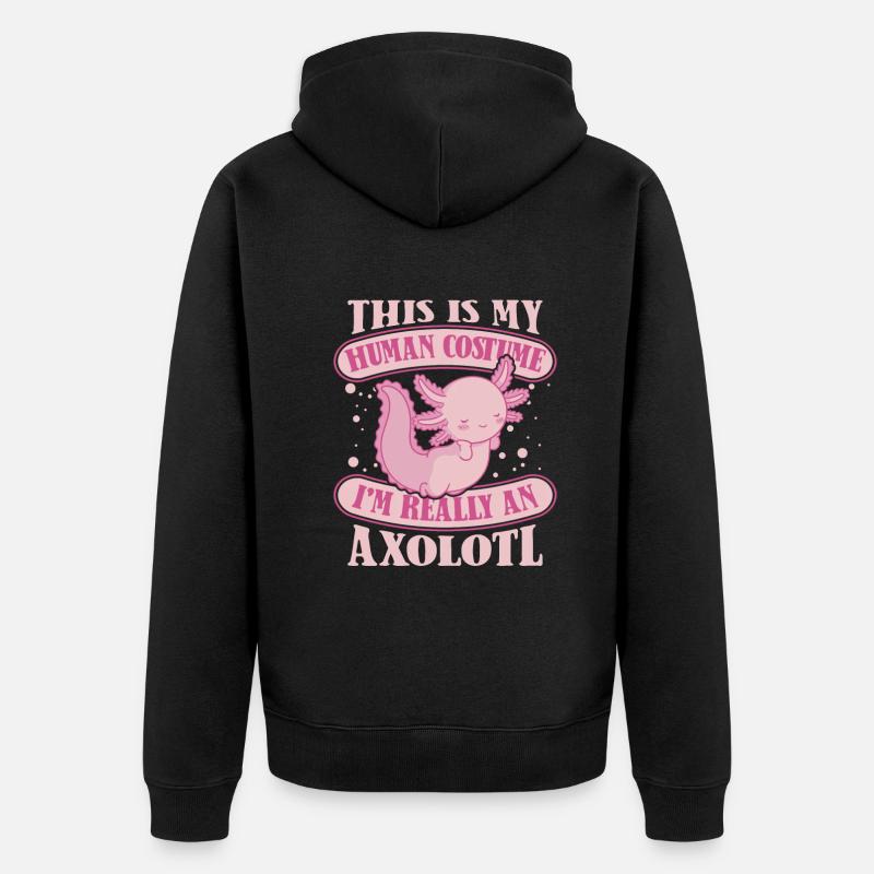 Poisson Axolotl - Veste à capuche bio Premium Unisexe - noir