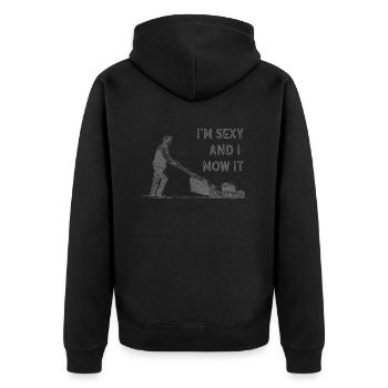 Je suis sexy et je le tonds Tondre la pelouse Jardinage Amoureux - Veste à capuche bio Premium Unisexe - noir - Dos - Nico (187cm)