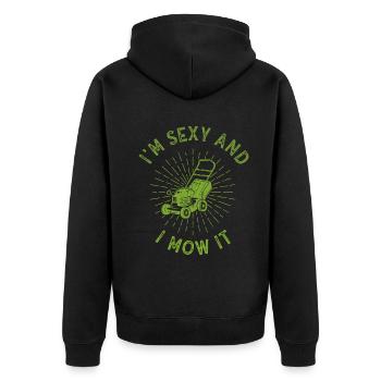 Je suis sexy et je le tonds Tondre la pelouse Jardinage Amoureux - Veste à capuche bio Premium Unisexe - noir - Dos - Nico (187cm)
