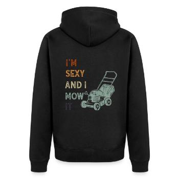 Je suis sexy et je le tonds Tondre la pelouse Jardinage Amoureux - Veste à capuche bio Premium Unisexe - noir - Dos - Nico (187cm)