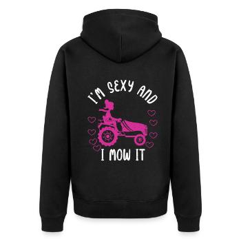 Je suis sexy et je le tonds Tondre la pelouse Jardinage Amoureux - Veste à capuche bio Premium Unisexe - noir - Dos - Nico (187cm)