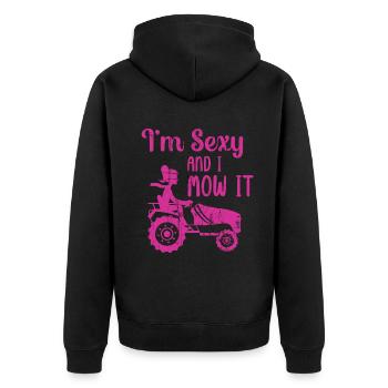 Je suis sexy et je le tonds Tondre la pelouse Jardinage Amoureux - Veste à capuche bio Premium Unisexe - noir - Dos - Nico (187cm)
