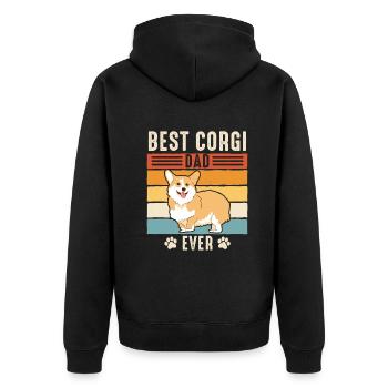 Pembroke Welsh Corgi Chiens Chiens - Veste à capuche bio Premium Unisexe - noir - Dos - Nico (187cm)