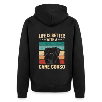 Cane Corso Chien - Veste à capuche bio Premium Unisexe - noir - Dos - Nico (187cm)