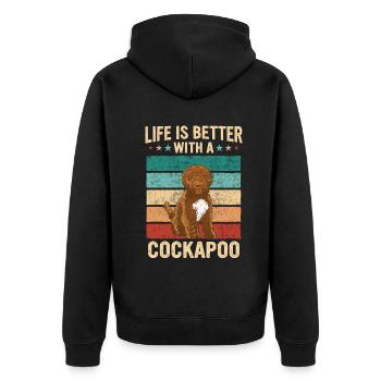 Cockapoo Chien - Veste à capuche bio Premium Unisexe - noir - Dos - Nico (187cm)