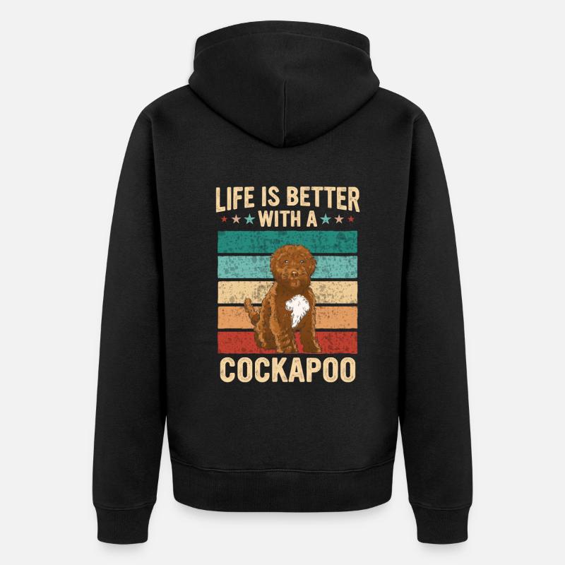 Cockapoo Chien - Veste à capuche bio Premium Unisexe - noir