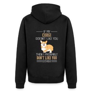Pembroke Welsh Corgi Chiens Chiens - Veste à capuche bio Premium Unisexe - noir - Dos - Nico (187cm)