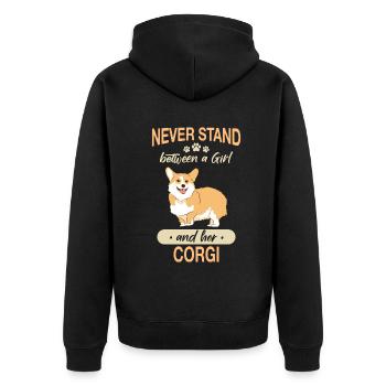 Pembroke Welsh Corgi Chiens Chiens - Veste à capuche bio Premium Unisexe - noir - Dos - Nico (187cm)