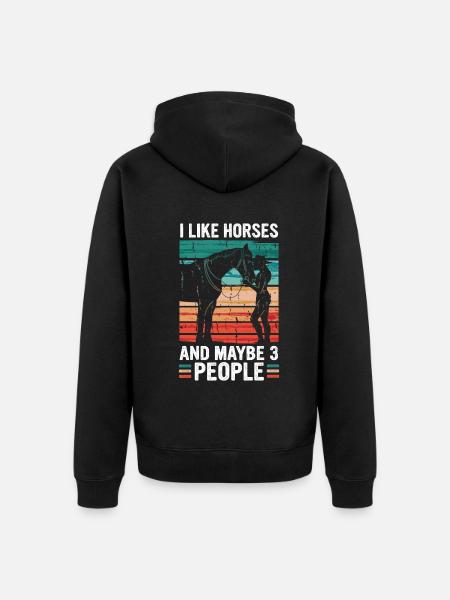 Horse Horses Riding Horse Riding Jumping - Unisex Premium Organic Zip Hoodie - black