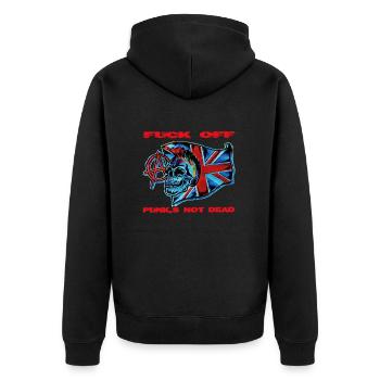 PUNK - Unisex Premium Bio Zip Hoodie - Schwarz - Hinten - Nico (187cm)