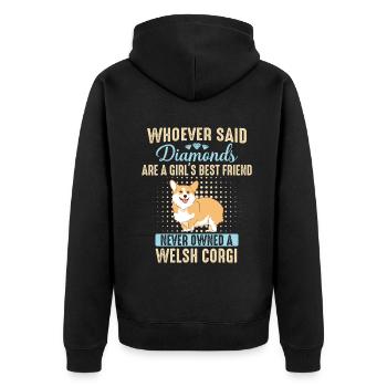 Pembroke Welsh Corgi Chiens Chiens - Veste à capuche bio Premium Unisexe - noir - Dos - Nico (187cm)