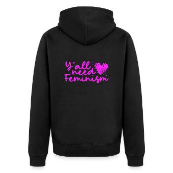 Cadeaux féministes L’égalité des droits des femmes dont vous avez tous besoin - Veste à capuche bio Premium Unisexe - noir - Dos - Nico (187cm)