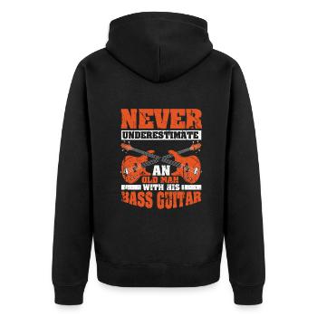 Guitare Basse Basse Instrument - Veste à capuche bio Premium Unisexe - noir - Dos - Nico (187cm)