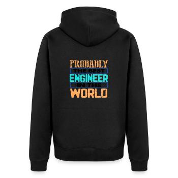 Engineer Gifts Probably Best Engineering in the - Unisex Premium Organic Zip Hoodie - black - Back - Nico (187cm)