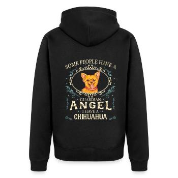 Chien Chihuahua - Veste à capuche bio Premium Unisexe - noir - Dos - Nico (187cm)