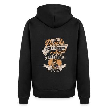 Deutscher Schäferhund Hund - Unisex Premium Bio Zip Hoodie - Schwarz - Hinten - Nico (187cm)