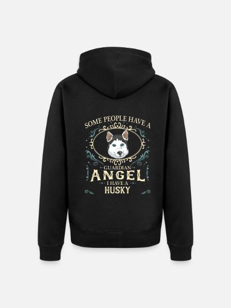 Siberian Husky Dog - Unisex Premium Organic Zip Hoodie - black