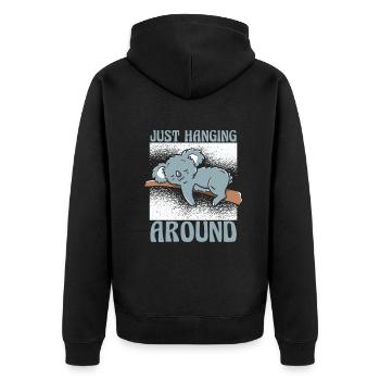 Koala Koalas Koala Bear Animal - Unisex Premium Organic Zip Hoodie - black - Back - Nico (187cm)
