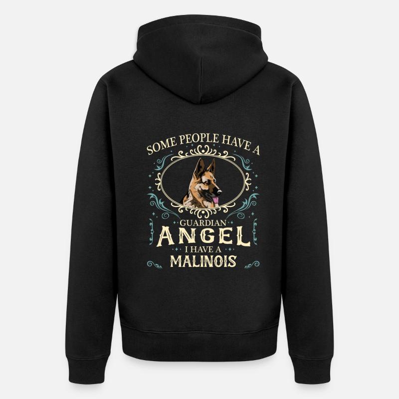 Malinois Hund - Unisex Premium Bio Zip Hoodie - Schwarz